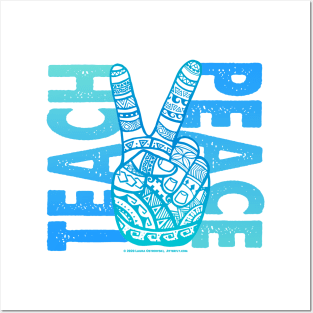 Teach Peace - Polynesian, Boho Peace Sign Posters and Art